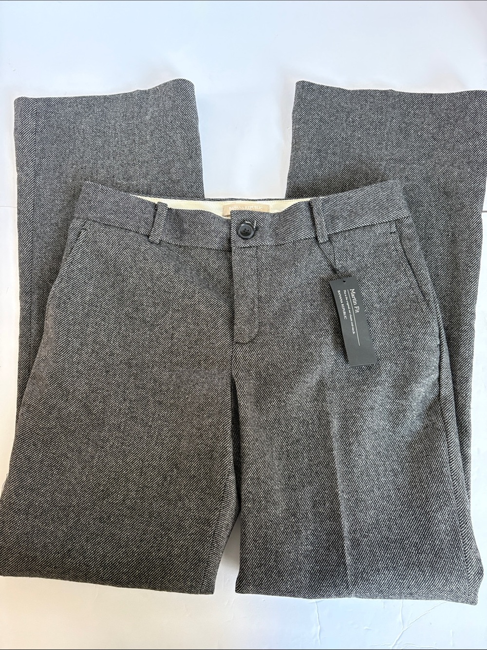 Banana Republic Martin Fit classic mid-rise fit trouser pants wool blend black